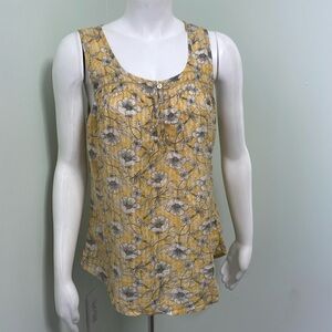 Fat Face Cassie Yellow Daffodil Floral Tank size 8
